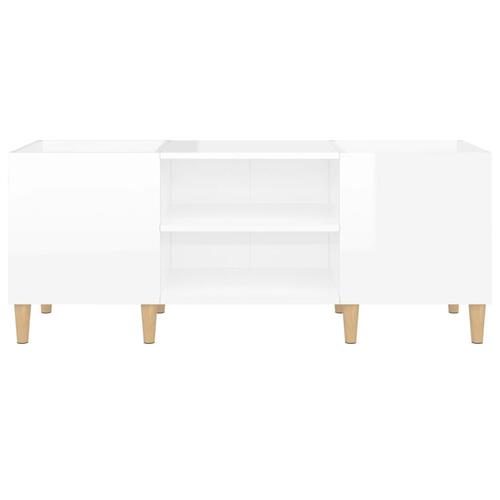 Vinylskab 121x38x48 cm konstrueret træ hvid højglans