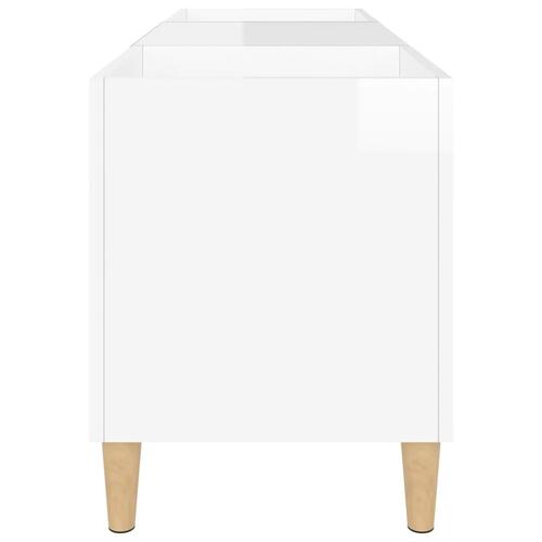 Vinylskab 121x38x48 cm konstrueret træ hvid højglans