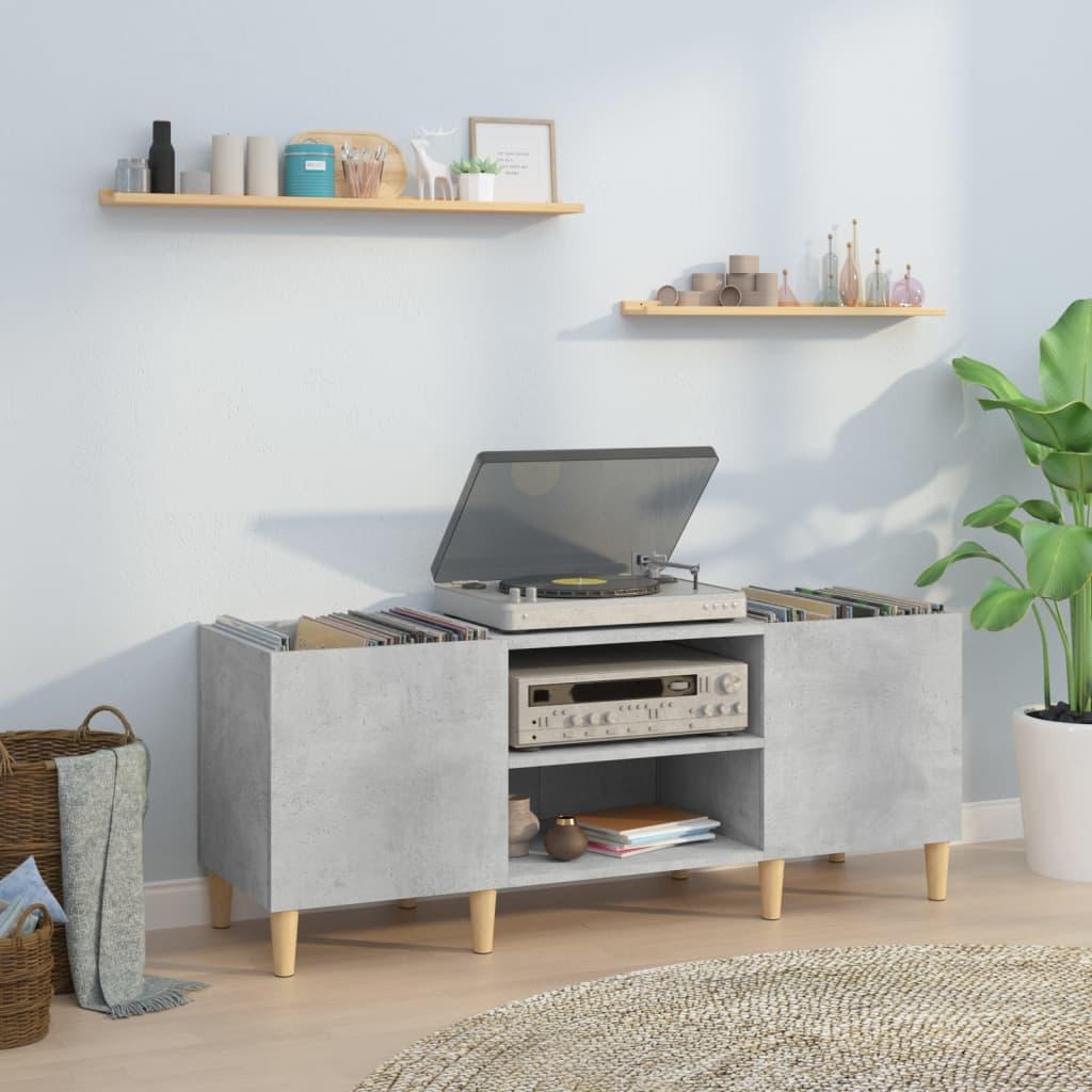Vinylskab 121x38x48 cm konstrueret træ betongrå