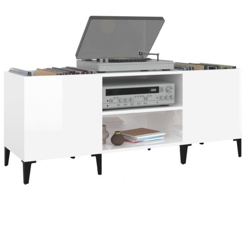 Vinylskab 121 x 38 x 48 cm - hvid