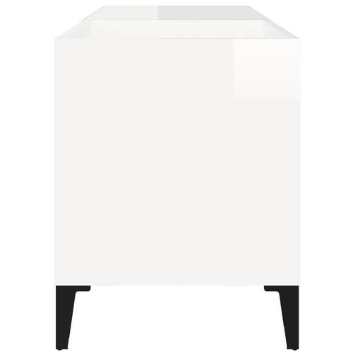 Vinylskab 84,5x38x48 cm konstrueret træ hvid højglans