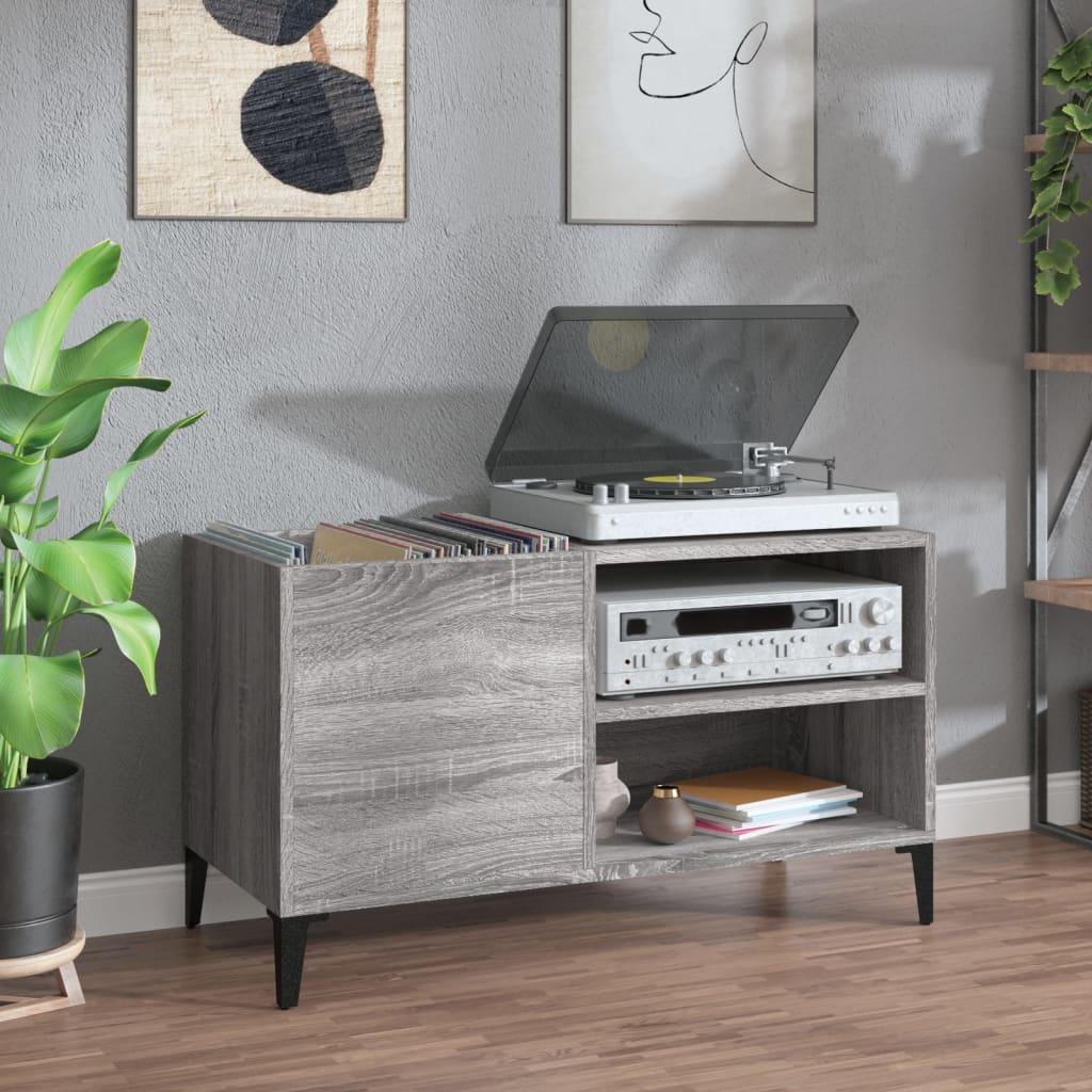 Vinylskab 84,5×38×48 cm - konstrueret træ i grå sonoma-eg billede