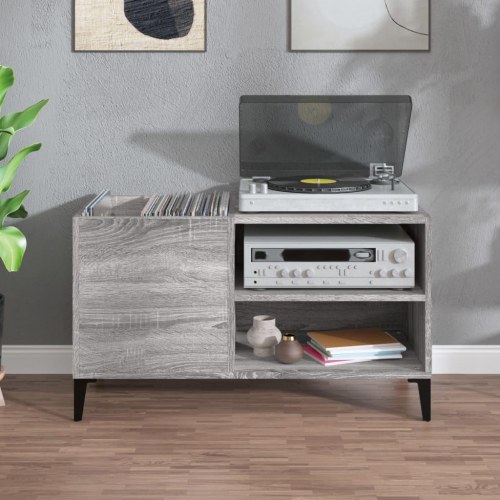 Vinylskab 84,5 x 38 x 48 cm - grå sonoma-eg