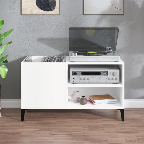 Vinylskab 84,5x38x48 cm konstrueret træ hvid