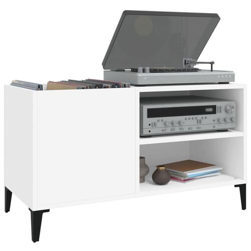 Vinylskab 84,5x38x48 cm konstrueret træ hvid