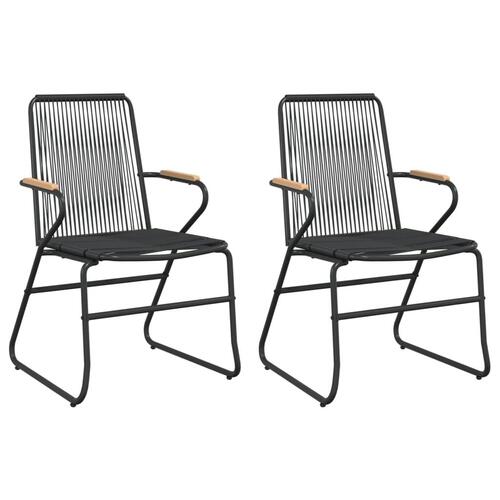Havestole 2 stk. 58x59x85,5 cm PVC-rattan sort