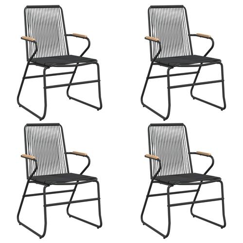 Havestole 4 stk. 58x59x85,5 cm PVC-rattan sort