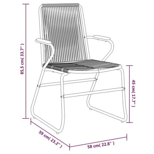 Havestole 4 stk. 58x59x85,5 cm PVC-rattan sort