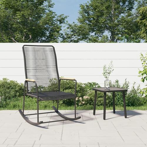 Gyngestol til haven 59x79,5x104 cm PVC-rattan sort