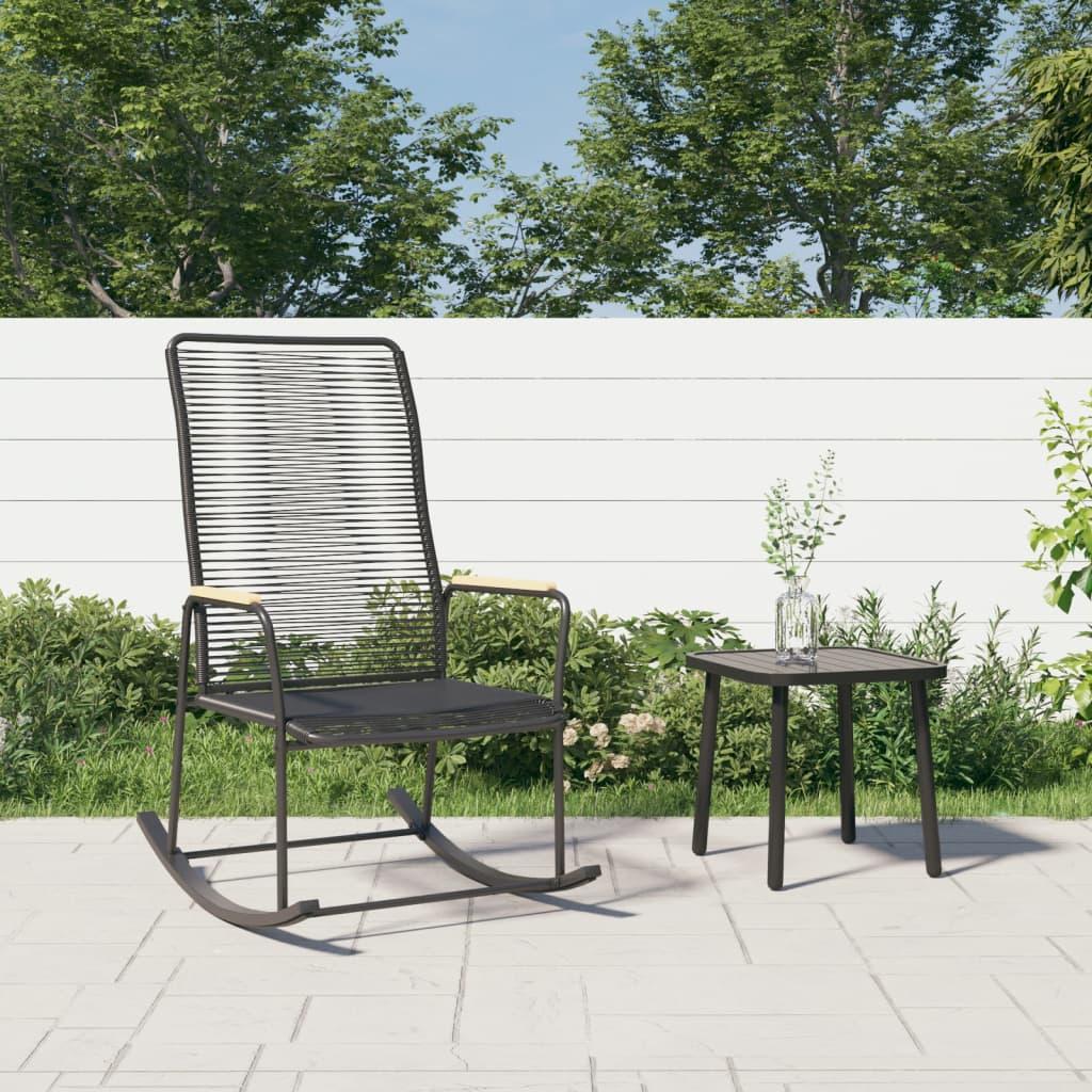 Gyngestol til haven 59x79,5x104 cm PVC-rattan sort