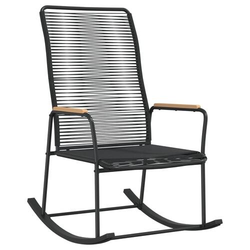 Gyngestol til haven 59x79,5x104 cm PVC-rattan sort