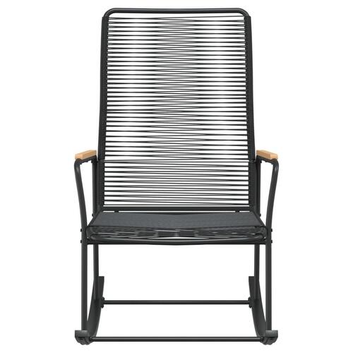 Gyngestol til haven 59x79,5x104 cm PVC-rattan sort