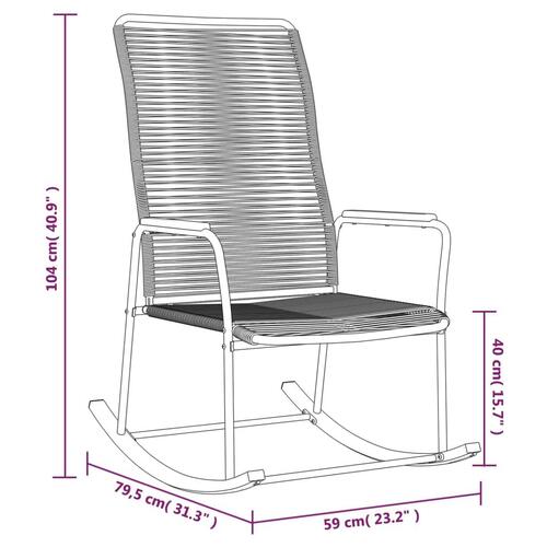 Gyngestol til haven 59x79,5x104 cm PVC-rattan sort