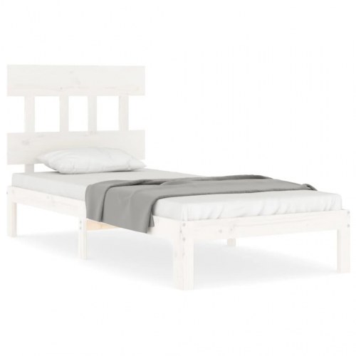Sengeramme uden madras 100x200 cm massivt fyrretræ hvid