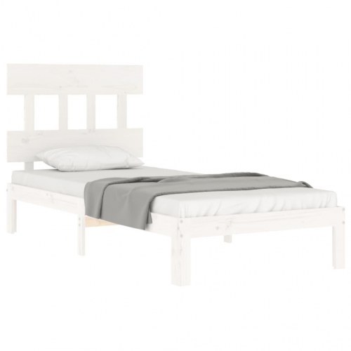 Sengeramme uden madras 100x200 cm massivt fyrretræ hvid