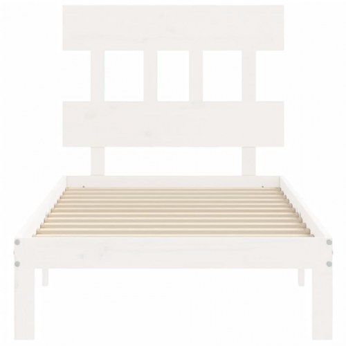 Sengeramme uden madras 100x200 cm massivt fyrretræ hvid