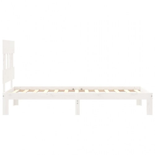Sengeramme uden madras 100x200 cm massivt fyrretræ hvid