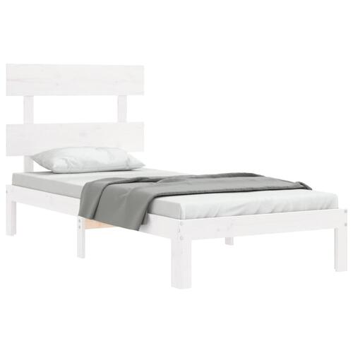 Sengeramme uden madras 100x200 cm massivt fyrretræ hvid