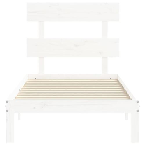Sengeramme uden madras 100x200 cm massivt fyrretræ hvid
