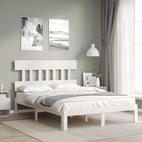Sengeramme uden madras 120x200 cm massivt fyrretræ hvid