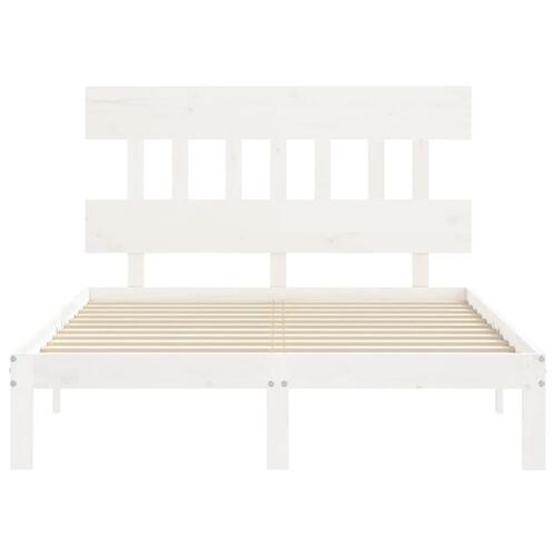 Sengeramme uden madras 120x200 cm massivt fyrretræ hvid