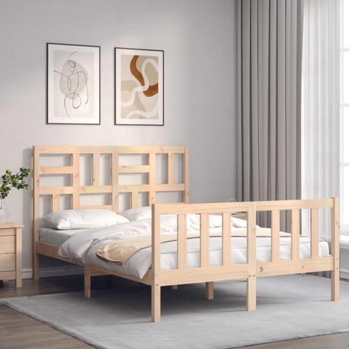 Sengeramme uden madras 140x190 cm massivt fyrretræ