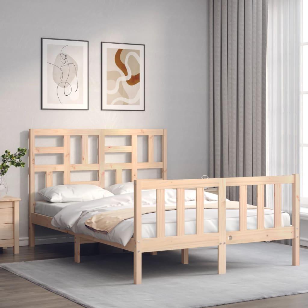 Sengeramme uden madras 140x190 cm massivt fyrretræ
