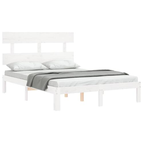 Sengeramme uden madras 120x200 cm massivt fyrretræ hvid