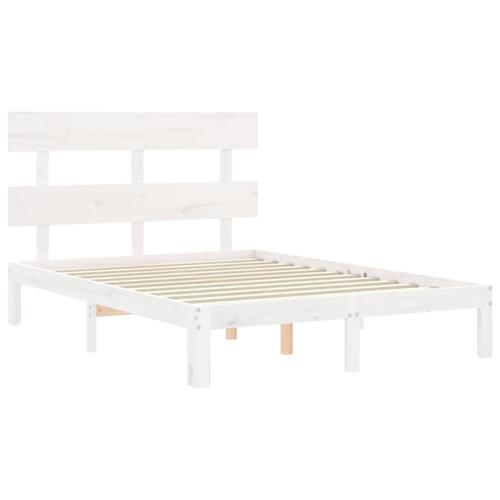 Sengeramme uden madras 120x200 cm massivt fyrretræ hvid
