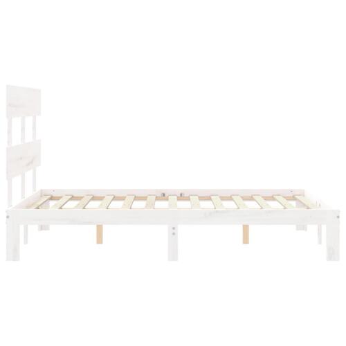 Sengeramme uden madras 120x200 cm massivt fyrretræ hvid