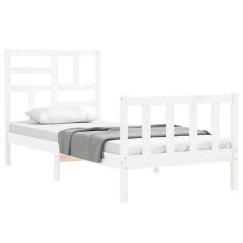 Sengeramme uden madras 90x200 cm massivt fyrretræ hvid