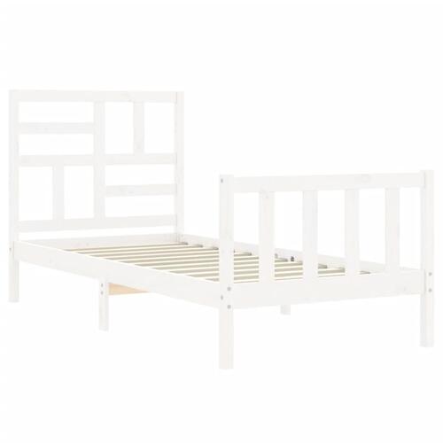 Sengeramme uden madras 90x200 cm massivt fyrretræ hvid
