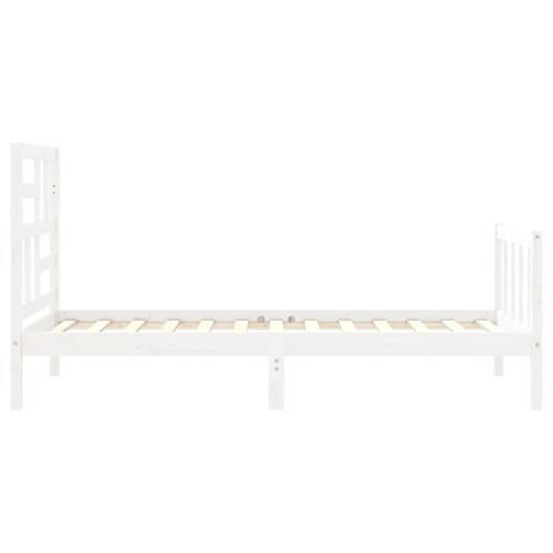Sengeramme uden madras 90x200 cm massivt fyrretræ hvid