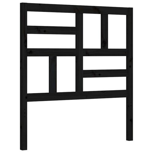 Sengeramme med sengegavl 100x200 cm massivt træ sort
