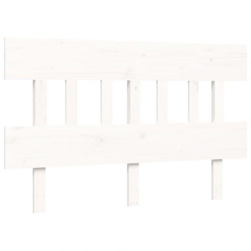Sengeramme uden madras 140x200 cm massivt fyrretræ hvid