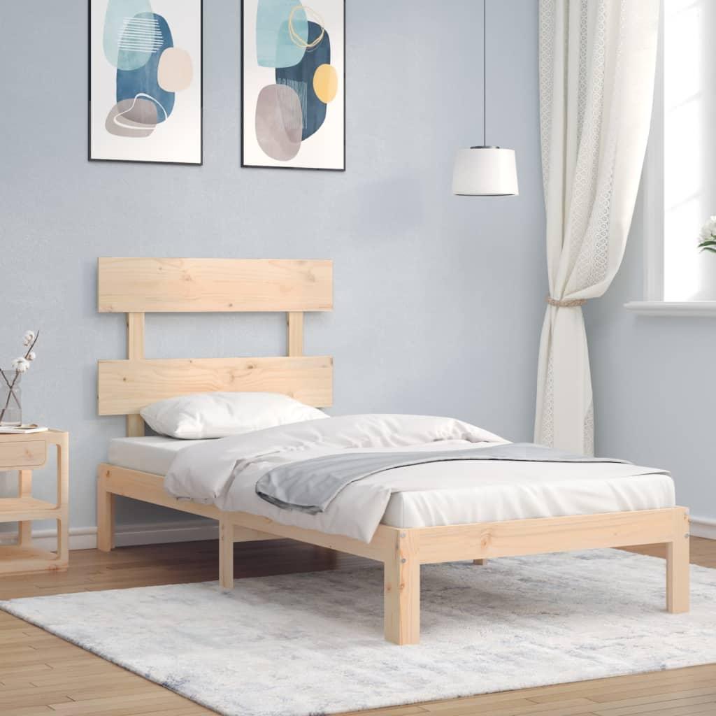 Sengeramme med sengegavl Small Single massivt træ billede
