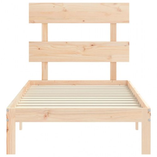 Sengeramme med sengegavl - Small Single 75×190 cm, massivt fyrretræ