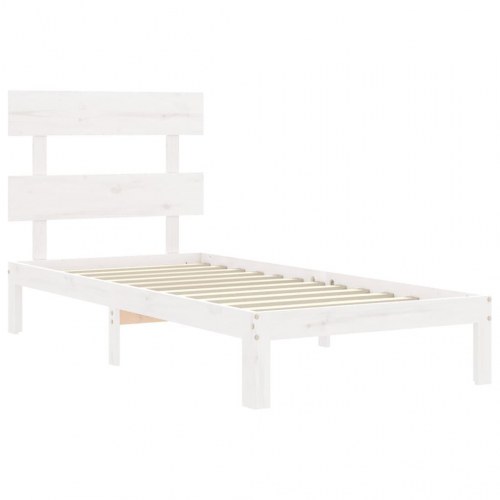 Sengeramme 90x200 cm i massivt fyrretræ - hvid