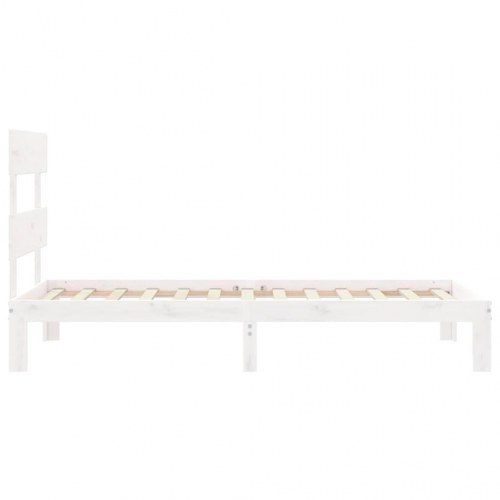 Sengeramme 90x200 cm i massivt fyrretræ - hvid