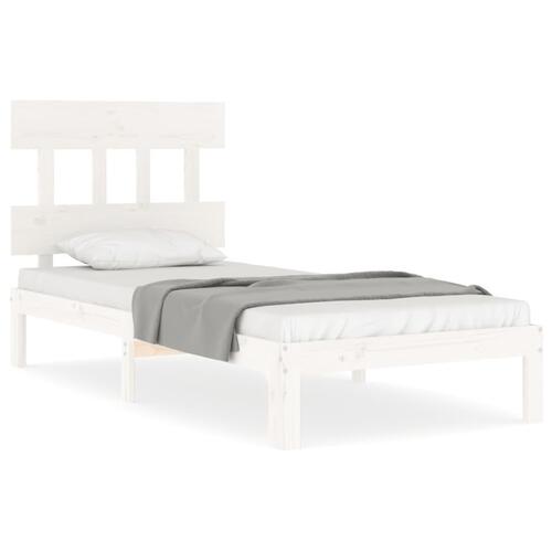 Sengeramme uden madras 90x200 cm massivt fyrretræ hvid