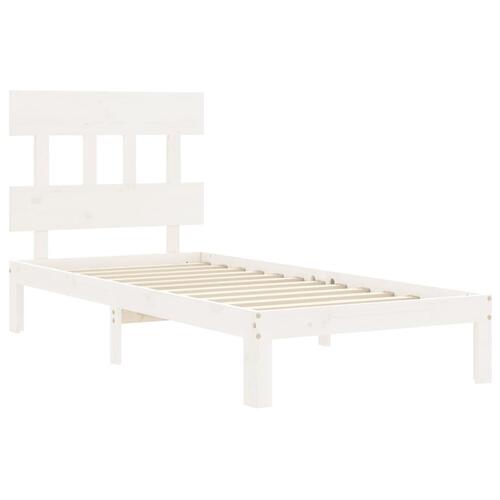 Sengeramme uden madras 90x200 cm massivt fyrretræ hvid