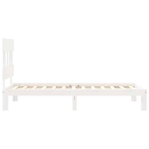 Sengeramme uden madras 90x200 cm massivt fyrretræ hvid