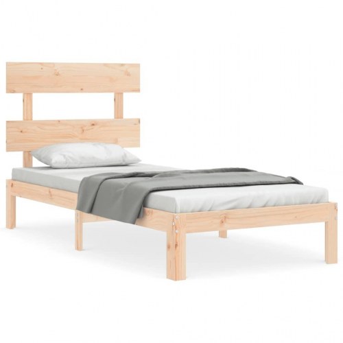 Sengeramme i massivt fyrretræ 90x200 cm - med gavl