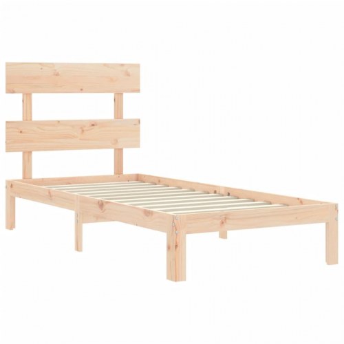Sengeramme i massivt fyrretræ 90x200 cm - med gavl