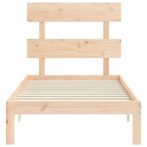 Sengeramme i massivt fyrretræ 90x200 cm - med gavl