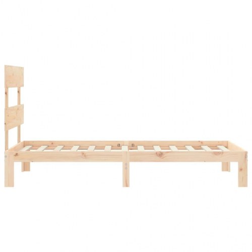 Sengeramme i massivt fyrretræ 90x200 cm - med gavl