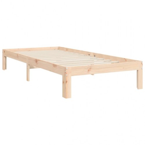 Sengeramme i massivt fyrretræ 90x200 cm - med gavl