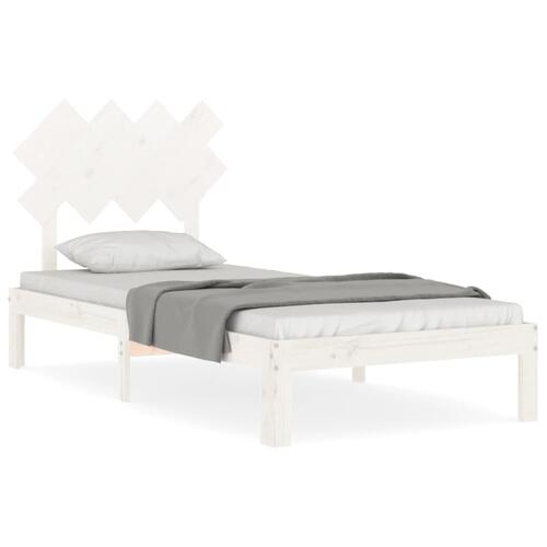 Sengeramme uden madras 90x200 cm massivt fyrretræ hvid