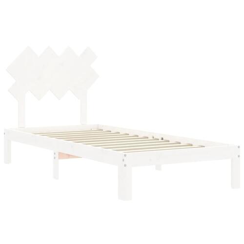 Sengeramme uden madras 90x200 cm massivt fyrretræ hvid
