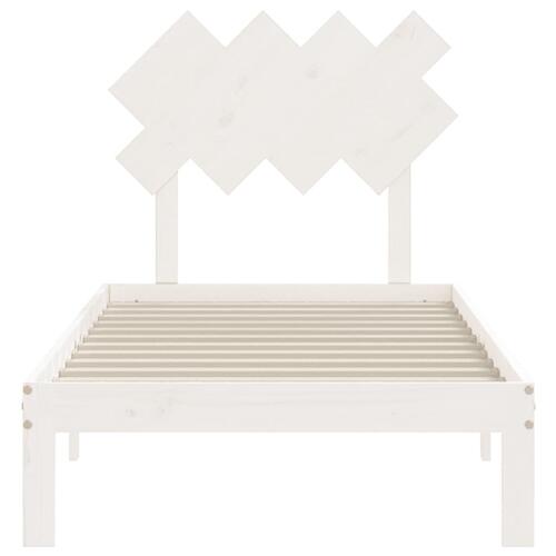 Sengeramme uden madras 90x200 cm massivt fyrretræ hvid
